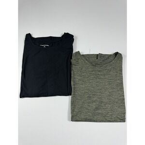 2 PACK Amazon Essentials Women's Tech Stretch Short-Sleeve Crewneck T-Shirt Sz L